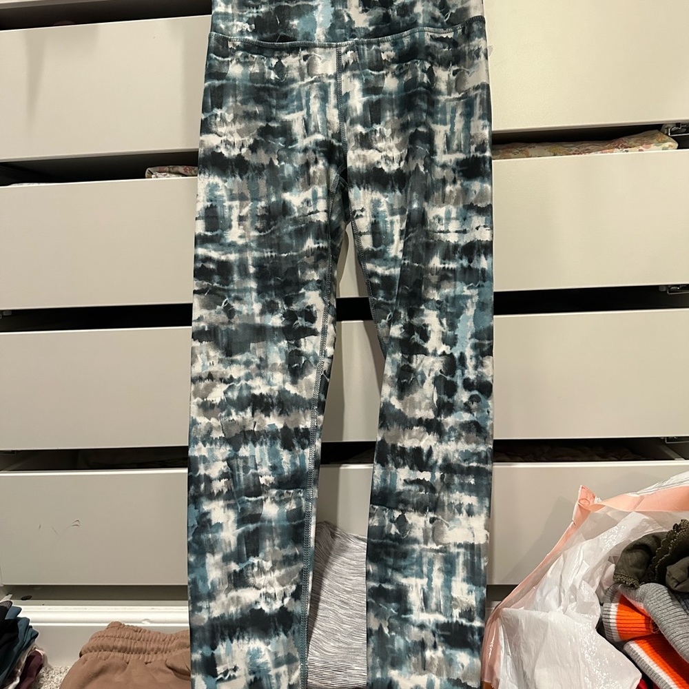 Multicolor green white black leggings